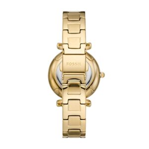 Fossil Women's Carlie Quartz Stainless Steel Three-Hand Watch, Color: Gold (Model: ES5159)