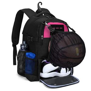 dsleaf basketball bag, basketball equipment backpack with external ball net and shoe compartment for soccer, basketball and volleyball training