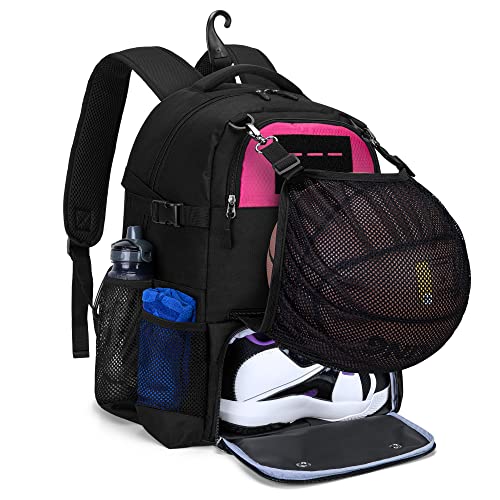 DSLEAF Basketball Bag, Basketball Equipment Backpack with External Ball Net and Shoe Compartment for Soccer, Basketball and Volleyball Training