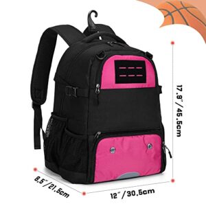 DSLEAF Basketball Bag, Basketball Equipment Backpack with External Ball Net and Shoe Compartment for Soccer, Basketball and Volleyball Training