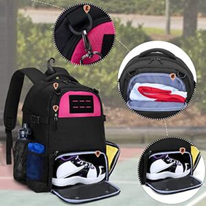 DSLEAF Basketball Bag, Basketball Equipment Backpack with External Ball Net and Shoe Compartment for Soccer, Basketball and Volleyball Training