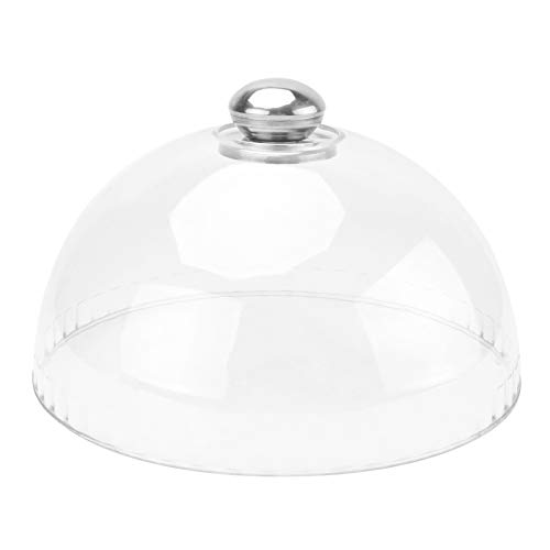 Glass Dome Round Clear Cake Dome Transparent Cake Display Stand Base Cover Food Plate Dish Cover Guard Dessert Cake Pastry Cover Lid for Kitchen Home Restaurant Acrylic Cake Stand