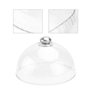 Glass Dome Round Clear Cake Dome Transparent Cake Display Stand Base Cover Food Plate Dish Cover Guard Dessert Cake Pastry Cover Lid for Kitchen Home Restaurant Acrylic Cake Stand