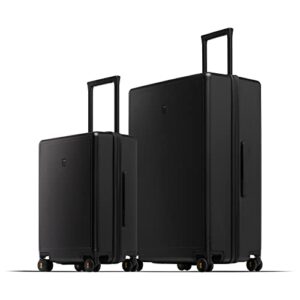 level8 elegance matte luggage set,lightweight hardside suitcase with spinner wheels,tsa lock,2-piece set(black, 20/28-inch)