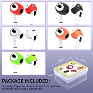 [5 Pairs] for AirPods 3 Ear Tips Covers [Fit in The Charging Case], WQNIDE Anti-Slip/Dust/Shock Silicone Ear Covers Accessories Compatible with AirPods 3rd Generation (2021)