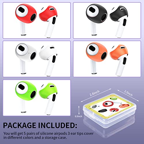 [5 Pairs] for AirPods 3 Ear Tips Covers [Fit in The Charging Case], WQNIDE Anti-Slip/Dust/Shock Silicone Ear Covers Accessories Compatible with AirPods 3rd Generation (2021)