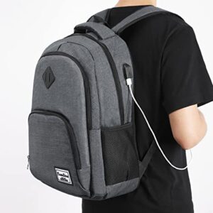 YAMTION 17.3 Inch Travel Backpack for Men and Women,School Bookbag for Teenager,Computer Backpack with USB Charging port for Business Work College Travel Trip