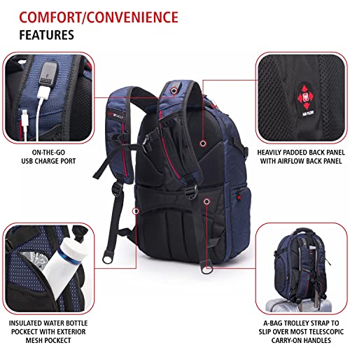 Swiss Eagle SmartScan Laptop Backpack with USB Port and Shoe Compartment designed to fit 15-inch Notebook