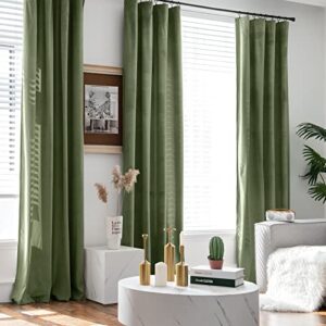 collact velvet curtains 108 inches long 2 panels set room darkening sage green curtains for living room window treatments thermal insulated curtains super soft luxury drapes for bedroom rod pocket