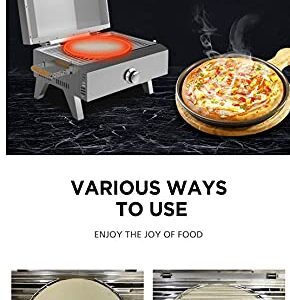 Portable Outdoor 430 Stainless Steel Propane BBQ Gas Grill + Pizza Oven Combo