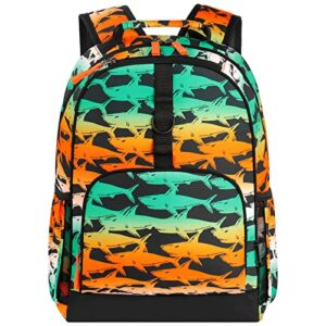 choco mocha hawaii shark backpack for boys backpacks for elementary school backpack for kids backpack boys 17 inch backpack for boys shark bookbag with chest strap 5-7 6-8 school bag 2nd 3rd grade