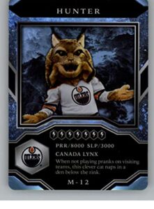 2021-22 upper deck mvp mascot gaming cards #m-12 hunter edmonton oilers official nhl hockey card in raw (nm or better) condition