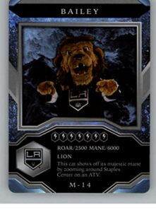 2021-22 upper deck mvp mascot gaming cards #m-14 bailey los angeles kings official nhl hockey card in raw (nm or better) condition