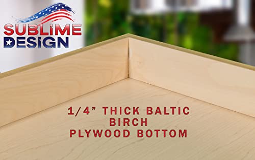 Sublime Design | Pull Out Tray | Side Mount | Baltic Birch Drawer for Kitchen Cabinets | Slide Out Shelves | Roll Out Cabinet Organizer (33" Wide)