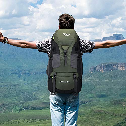 RuRu monkey 50L Hiking Backpack, Lightweight Camping Backpack for Travel Outdoor, Hiking Bag for Men & Women