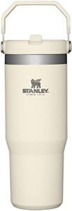 stanley iceflow stainless steel tumbler with straw - vacuum insulated water bottle for home, office or car - reusable cup with straw leakproof flip - cold for 12 hours or iced for 2 days (cream)