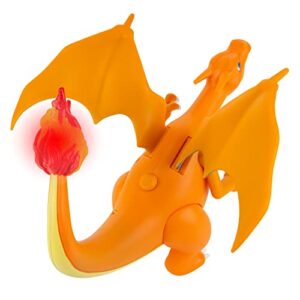 Pokemon Charizard 7-inch Deluxe Feature Figure - Interactive Plus 2-inch Pikachu with Launcher