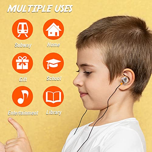 Volkano Bulldog Kids Child Sized for Boys with Carry Case and Keyring - 3.5MM Stereo Jack - Wired Earbuds with Safe Volume 85dB - Earbuds for Kids for School for Online Learning/Tablet - Grey/Black