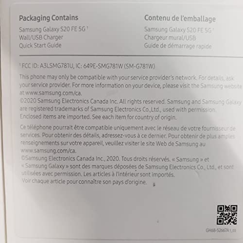 SAMSUNG Galaxy S20 FE 5G (128GB, 6GB) 6.5" AMOLED, Snapdragon 865, IP68 Water Resistant, 4G Volte Fully Unlocked (T-Mobile, AT&T, Verizon, Global) G781W International (w/Fast Wireless Charger, Navy)