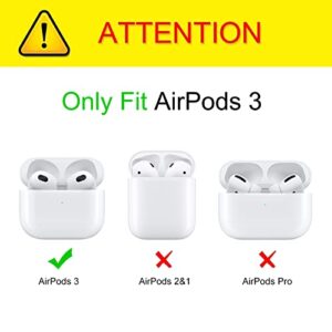 Fintie Protective Case for AirPods 3 (2021), Premium PU Leather Slim Fit Metal Snap Closure Portable Cover Skin with Keychain for AirPods 3rd Generation, Blooming Hibiscus