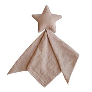 mushie star security blanket | baby lovey | 100% organic muslin cotton (natural)