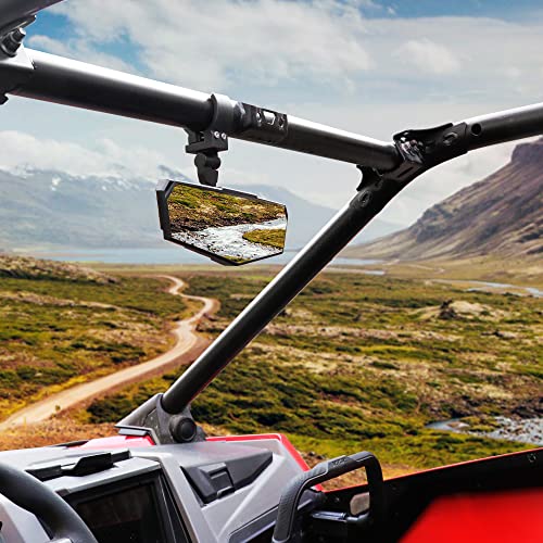 UTV Rear View Mirror, RZR Center Rearview Mirror 1.5"-2" Roll Bar Mount Compatible with Polaris RZR General, Pioneer, Talon, Can Am Commander Maverick X3, Kawasaki, Arctic Cat Wildcat