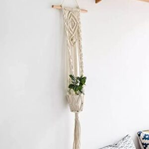 WXS-CHALL 5 Pack Macrame Plant Hangers Hanging Planter, Cotton Rope Hanging Plant Holders Decorative Flower Pots Indoor Outdoor Boho Home Decor (5 Size and 10 Hooks)