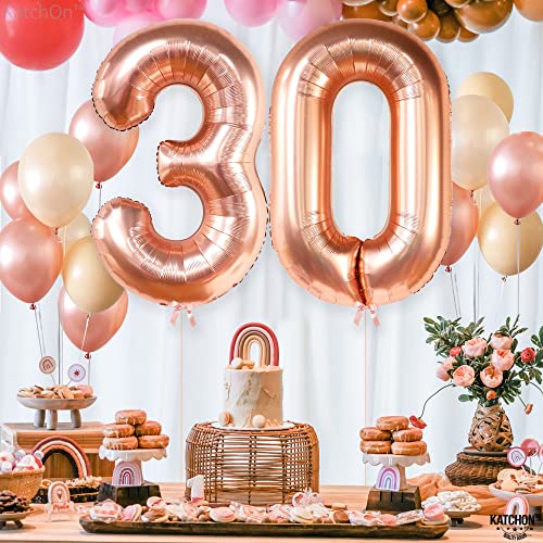 Giant, Rose Gold 30 Balloon Numbers - 40 Inch, 30th Birthday Decorations for Women | 30th Birthday Balloons Set | Rose Gold 30 Balloons, Talk 30 To Me Birthday Decorations | 30th Balloons for Her