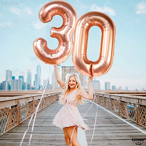 Giant, Rose Gold 30 Balloon Numbers - 40 Inch, 30th Birthday Decorations for Women | 30th Birthday Balloons Set | Rose Gold 30 Balloons, Talk 30 To Me Birthday Decorations | 30th Balloons for Her