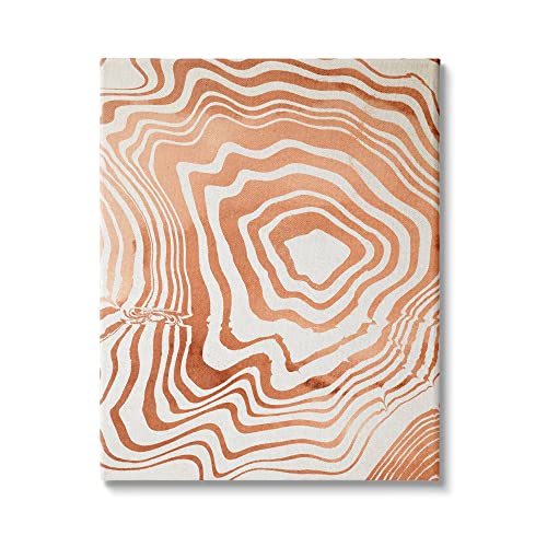 Stupell Industries Abstract Water Ripples Fluid Orange Line Grooves Canvas Wall Art, 16 x 20