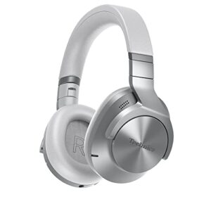 technics wireless noise cancelling headphones, high-fidelity bluetooth headphones with multi-point connectivity, impressive call quality, and comfort fit - eah-a800-s silver