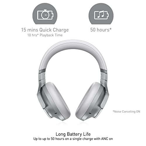 Technics Wireless Noise Cancelling Headphones, High-Fidelity Bluetooth Headphones with Multi-Point Connectivity, Impressive Call Quality, and Comfort Fit - EAH-A800-S Silver