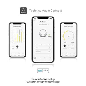 Technics Wireless Noise Cancelling Headphones, High-Fidelity Bluetooth Headphones with Multi-Point Connectivity, Impressive Call Quality, and Comfort Fit - EAH-A800-S Silver