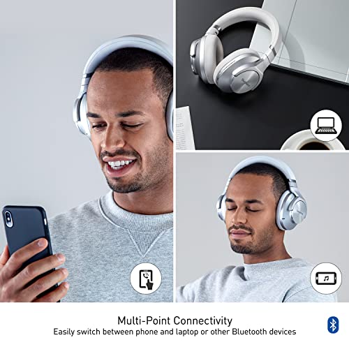 Technics Wireless Noise Cancelling Headphones, High-Fidelity Bluetooth Headphones with Multi-Point Connectivity, Impressive Call Quality, and Comfort Fit - EAH-A800-S Silver