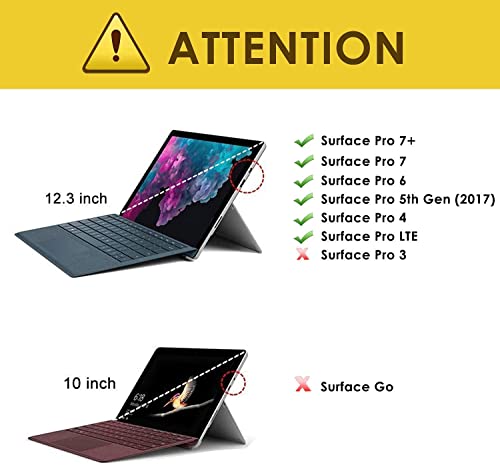 ZOMUN Keyboard Cover Case for Microsoft Surface Pro 4/Pro 5/Pro 6/Pro 7/Pro 7+ (12.3''), Wireless Bluetooth Keyboard with TouchPad Mouse (Please Note: Keyboard is NOT Backlit)