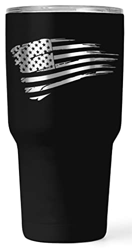 US Army Veteran 30oz Patriotic Tumbler - American Flag Tumbler Travel Mug - Patriotic Coffee Travel Mug - Double Insulated 30oz Tumbler - Engraved in the USA - (Army Veteran)