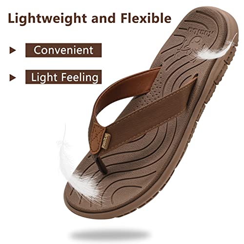 KuaiLu Women's Non-Slip Casual Flip Flop Comfort Sport Thong Sandals for Summer Beach Khaki