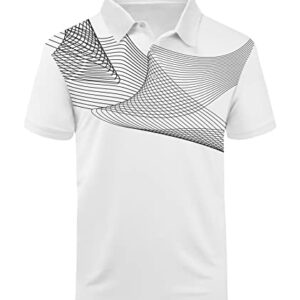 ZITY Golf Polo Shirts for Men Short Sleeve Athletic Tennis T-Shirt 035-WhiteGrey M