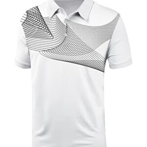 ZITY Golf Polo Shirts for Men Short Sleeve Athletic Tennis T-Shirt 035-WhiteGrey M