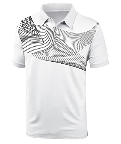 ZITY Golf Polo Shirts for Men Short Sleeve Athletic Tennis T-Shirt 035-WhiteGrey M