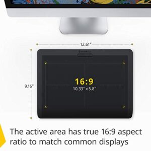 XENCELABS Wireless Drawing Tablet Medium with Quick Keys, Pen Tablet with 2 Battery-Free Pens, 12" Graphics Tablet for Windows/macOS/Linux, Black
