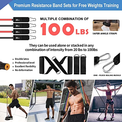 Ultimate Push Up Board, Portable at Home Gym, Strength Training Equipment for Men, Home Workout Equipment with 15 Gym Accessories, Foldable Pushup Bar with Resistance Band, Pilates Bar, Jump Rope (Black)