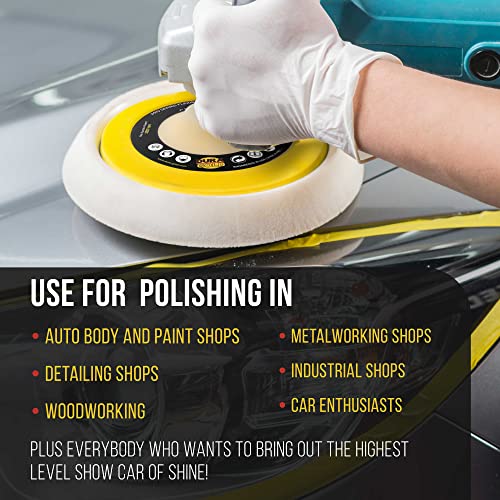 Dura-Gold Pro Series 7" Flexible Edge Polishing Buffing Hook and Loop Backing Pad, 5/8" - 11 Threads - Universal Rotary Polisher Buffer Backup Pad - Attach Foam Wool Buff Pads Automotive Car Detailing