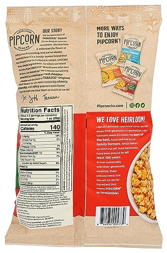 Pipsnacks Heirloom Popcorn Tabasco, 4.5 OZ