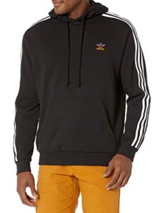 adidas originals men's 3 stripe hoodie, black/team power red/team collegiate gold/white, x-large