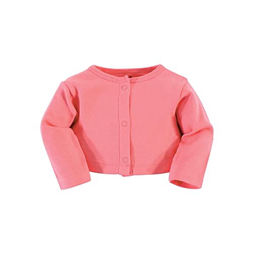 Touched by Nature Baby Girls' Organic Cotton Dress and Cardigan, Coral Reef, 9-12 Months