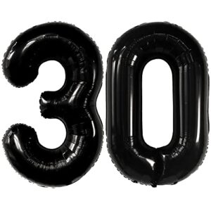 katchon, black 30 balloon numbers set - 40 inch | black 30 birthday balloons for 30th birthday decorations for women and men | black 30th birthday balloons for happy 30th birthday decorations for him