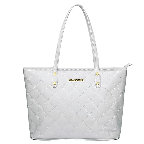 Montana West Quilted Handbag for Women Leather Tote Shoulder Bag Large Fashion Satchel Hobo Purse MWC-084WT