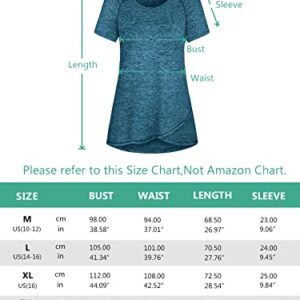 Kimmery Womens Workout Tops for Women Short Sleeve Shirts for Women Summer Tops for Women 2023 Yoga Tops Athletic Tops Light Green Shirt L