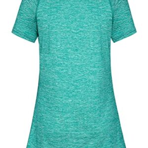 Kimmery Womens Workout Tops for Women Short Sleeve Shirts for Women Summer Tops for Women 2023 Yoga Tops Athletic Tops Light Green Shirt L